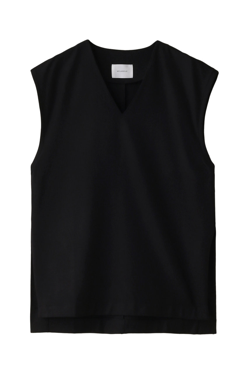 MIDIUMISOLID wool v/neck vest ベスト (black, F) ミディウミソリッド ELLE SHOP