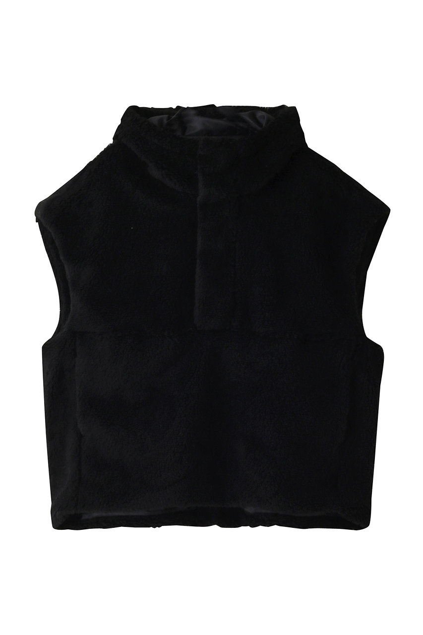 ミディウミソリッド/MIDIUMISOLIDのboa vest ベスト(black/4-112089)