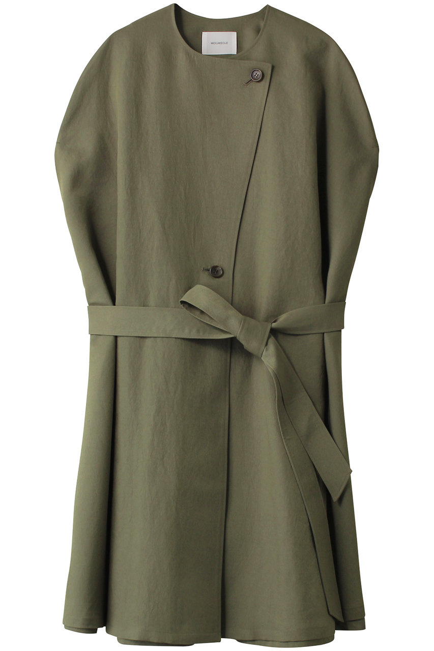 MIDIUMISOLID gilet with belt ジレ (khaki, F) ミディウミソリッド ELLE SHOP MIDIUMISOLID gilet with belt ジレ (khaki, F) ミディウミソリッド ELLE SHOP