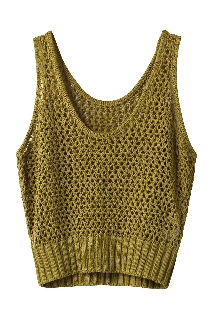 MIDIUMISOLID mesh tight vest ベスト (green, F) ミディウミソリッド ELLE SHOP