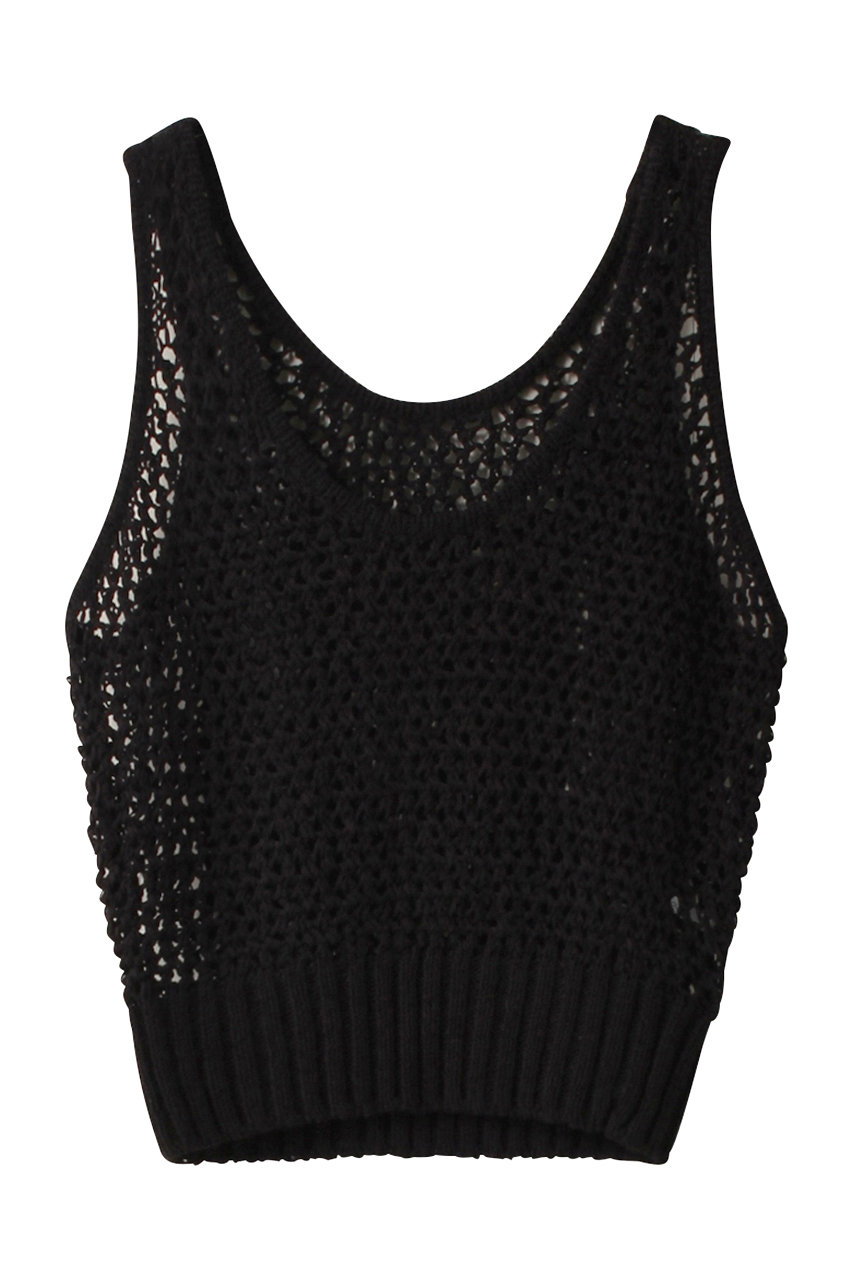 MIDIUMISOLID mesh tight vest ベスト (black, F) ミディウミソリッド ELLE SHOP