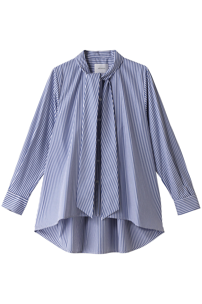 MIDIUMISOLID bow-tie shirt シャツ (blue, F) ミディウミソリッド ELLE SHOP MIDIUMISOLID bow-tie shirt シャツ (blue, F) ミディウミソリッド ELLE SHOP