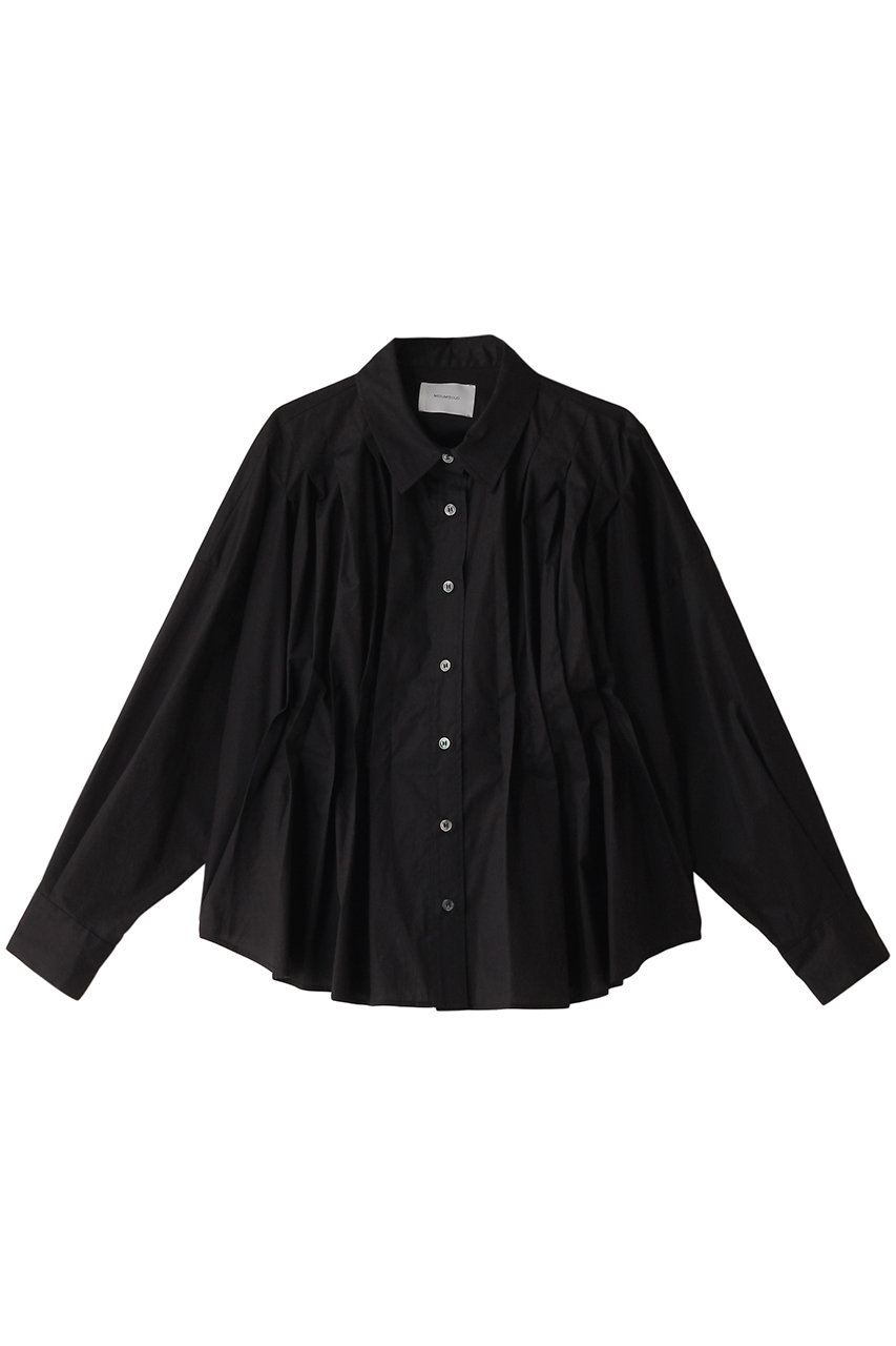 ミディウミソリッド/MIDIUMISOLIDのpin tucked drop shoulder shirt シャツ(black/1-132133)