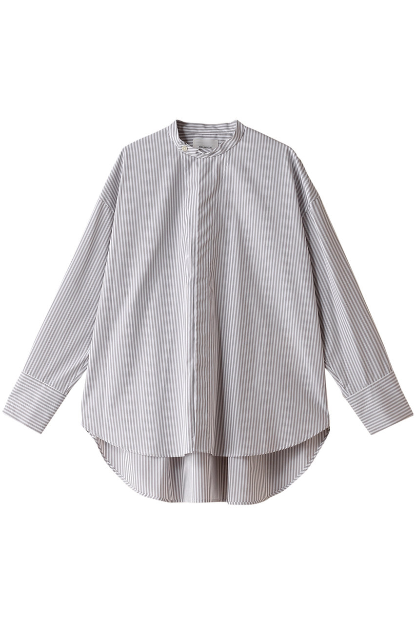 ミディウミソリッド/MIDIUMISOLIDのband collar shirt シャツ(gray/1-135143)