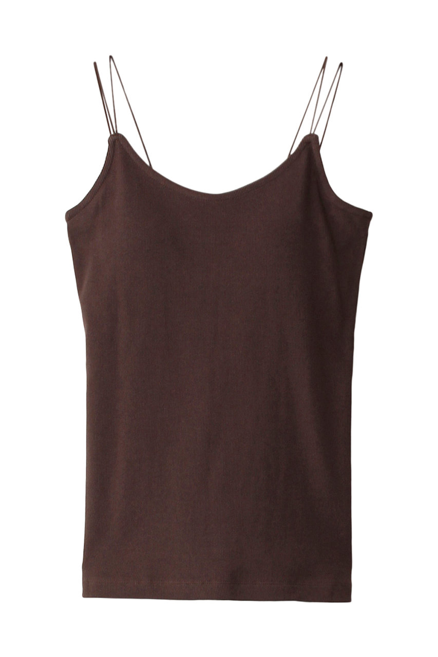 MIDIUMISOLID camisoles with bulit in padded bras キャミソール (brown, F) ミディウミソリッド ELLE SHOP