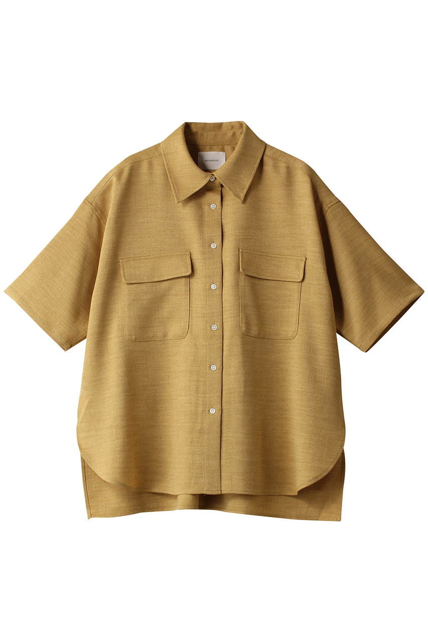 MIDIUMISOLID linen like relax shirt シャツ (yellow, F) ミディウミソリッド ELLE SHOP MIDIUMISOLID linen like relax shirt シャツ (yellow, F) ミディウミソリッド ELLE SHOP