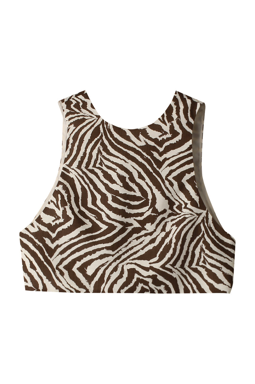 MIDIUMISOLID zebra print bustier ビスチェ (brown, F) ミディウミソリッド ELLE SHOP