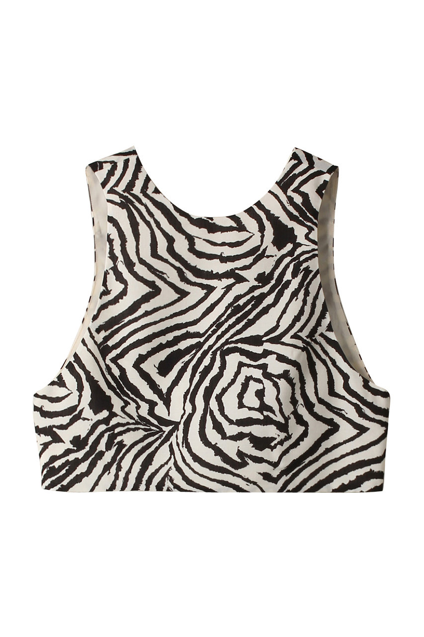 MIDIUMISOLID zebra print bustier ビスチェ (black, F) ミディウミソリッド ELLE SHOP