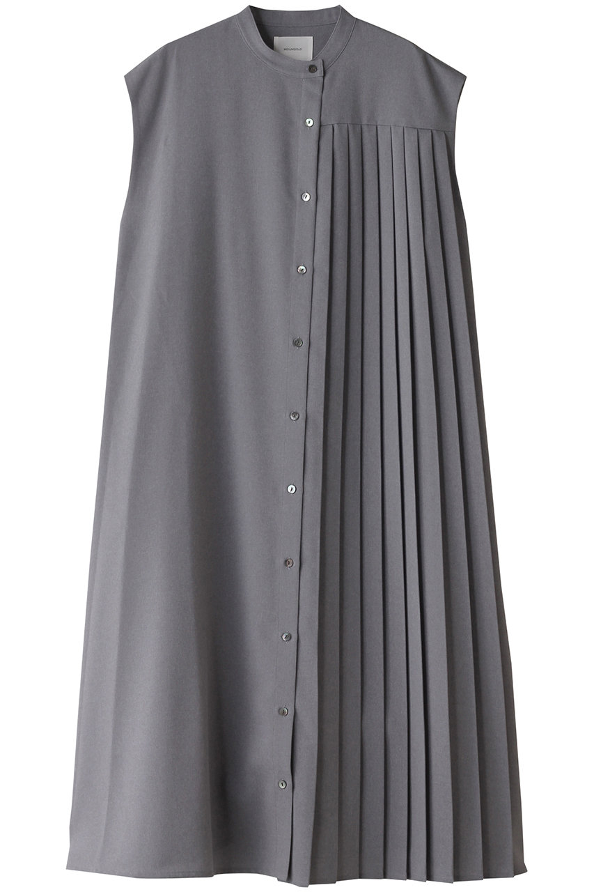 MIDIUMISOLID asymmetry pleated n/slv OP ワンピース (l.gray, F) ミディウミソリッド ELLE SHOP MIDIUMISOLID asymmetry pleated n/slv OP ワンピース (l.gray, F) ミディウミソリッド ELLE SHOP