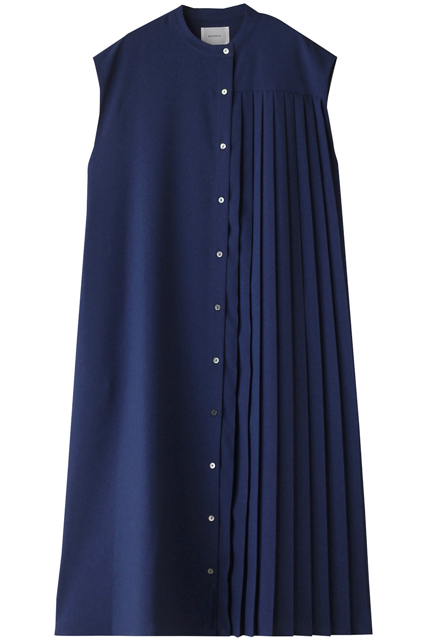 MIDIUMISOLID asymmetry pleated n/slv OP ワンピース (navy, F) ミディウミソリッド ELLE SHOP MIDIUMISOLID asymmetry pleated n/slv OP ワンピース (navy, F) ミディウミソリッド ELLE SHOP