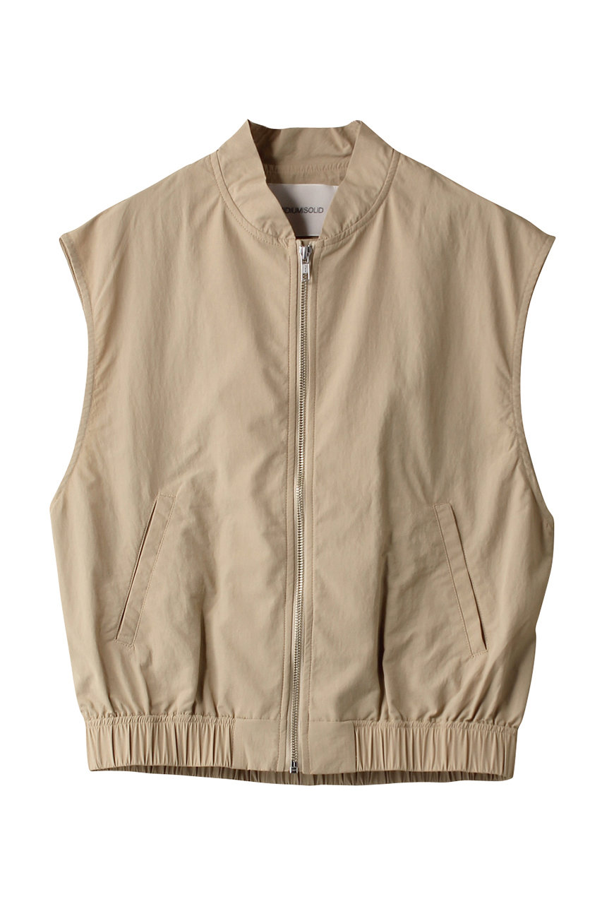 MIDIUMISOLID military vest ベスト (beige, F) ミディウミソリッド ELLE SHOP