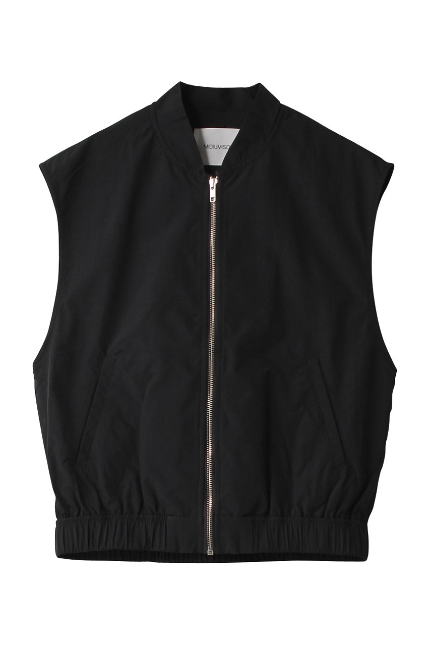 MIDIUMISOLID military vest ベスト (black, F) ミディウミソリッド ELLE SHOP