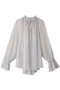 tulle gathered blouse ブラウス ミディウミソリッド/MIDIUMISOLID l.gray