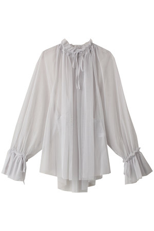 ミディウミソリッド/MIDIUMISOLIDのtulle gathered blouse ブラウス(110400/110403)