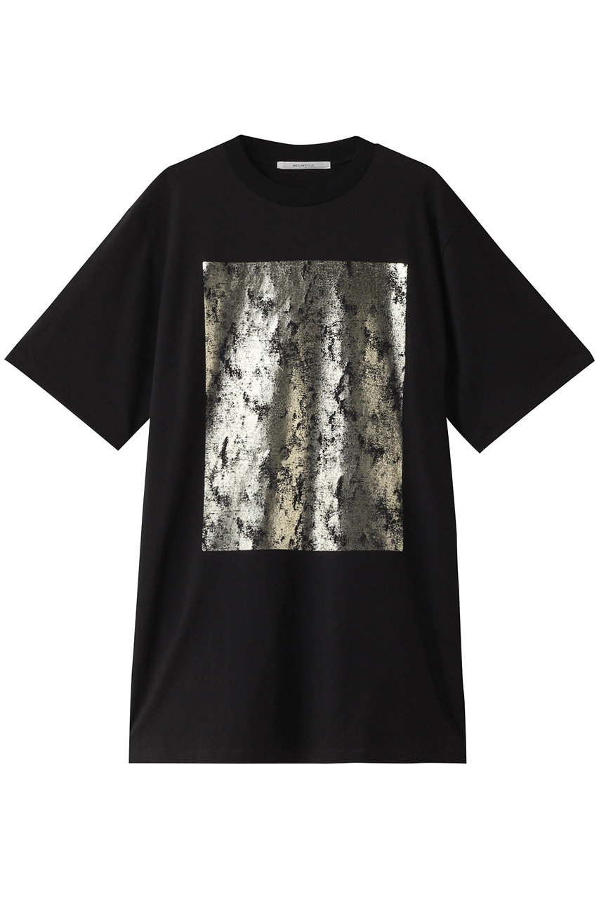 ミディウミソリッド/MIDIUMISOLIDのfoil print h/slv long T Tシャツ(black/2-112142)