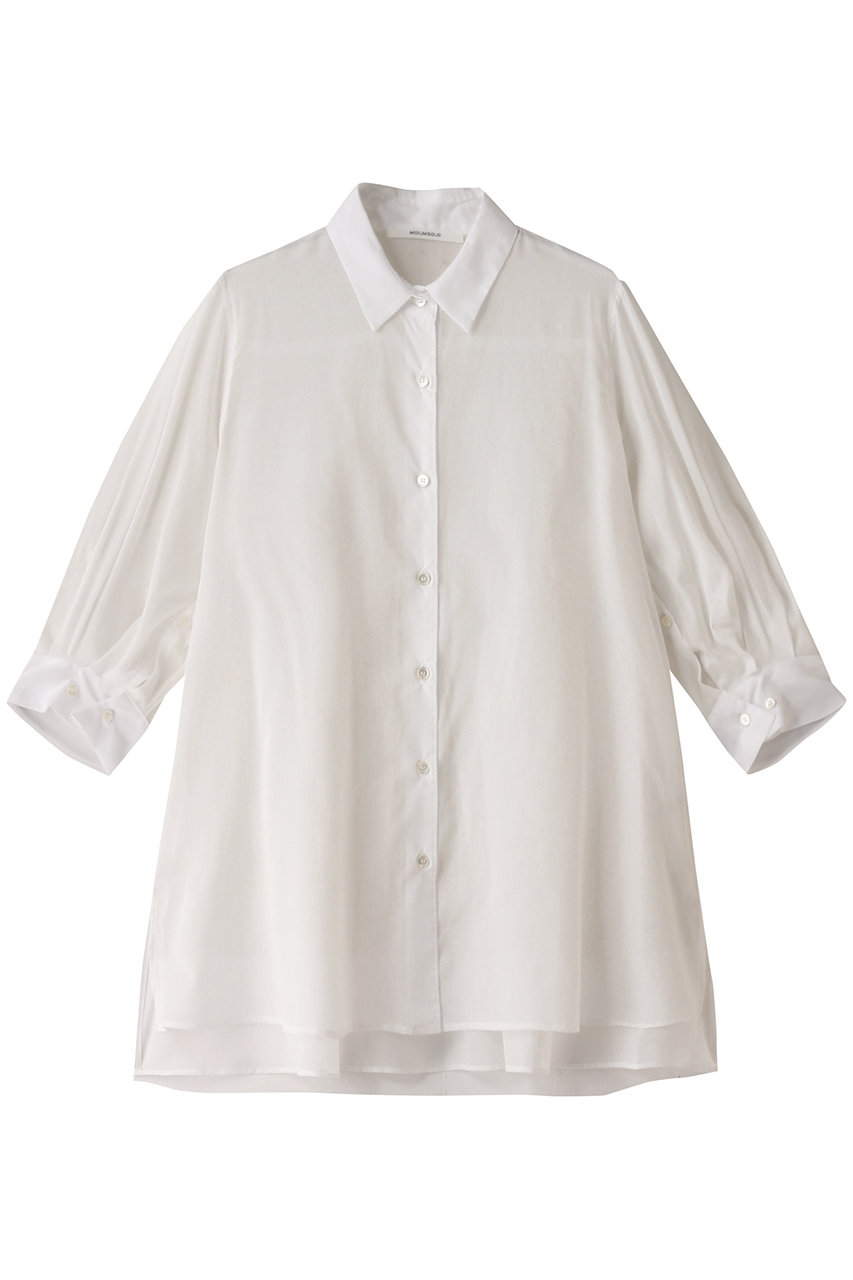 ミディウミソリッド/MIDIUMISOLIDのsheer slit slv tunic shirt シャツ(off white/2-132105)