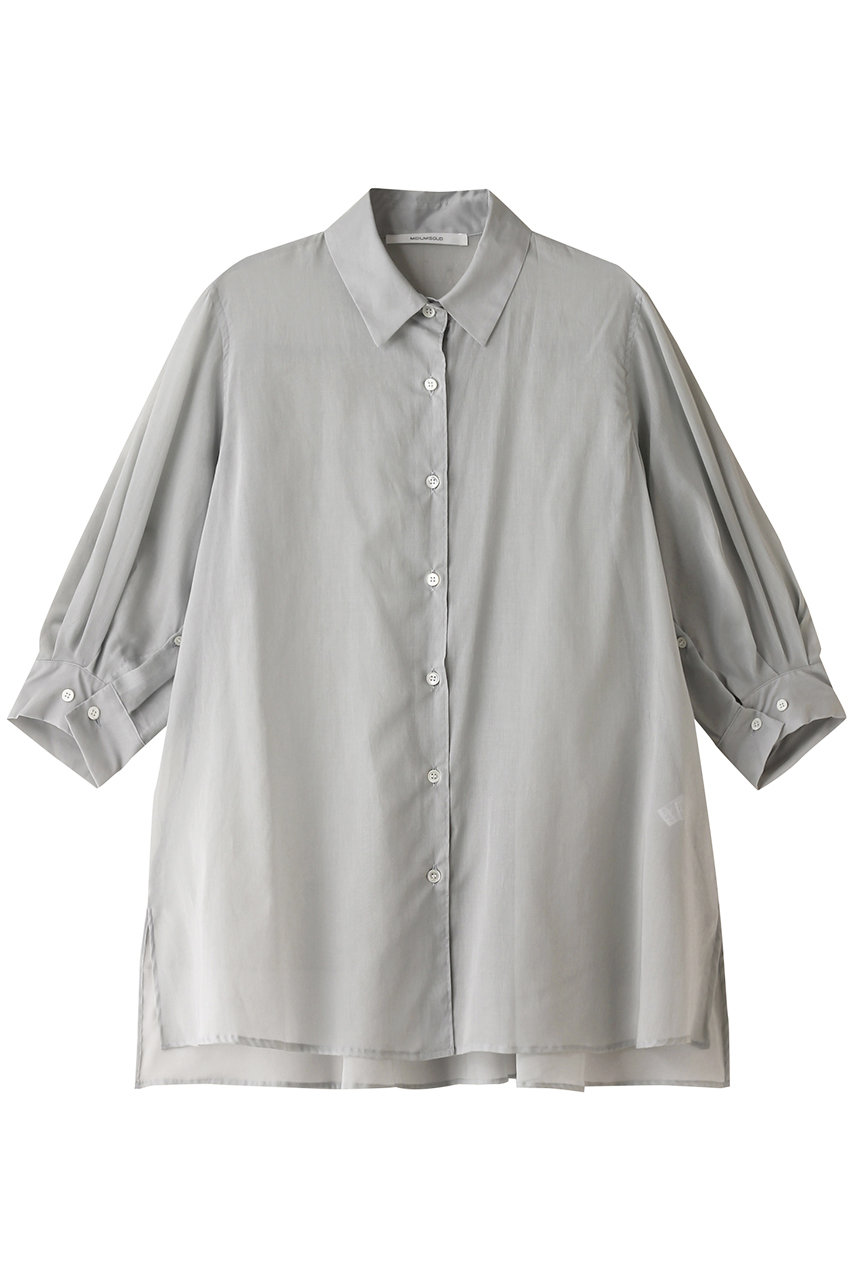 ミディウミソリッド/MIDIUMISOLIDのsheer slit slv tunic shirt シャツ(l.gray/2-132105)