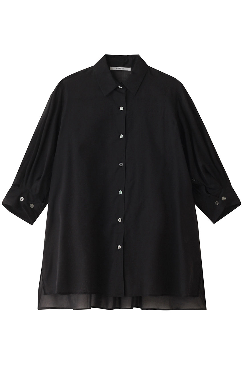 ミディウミソリッド/MIDIUMISOLIDのsheer slit slv tunic shirt シャツ(black/2-132105)