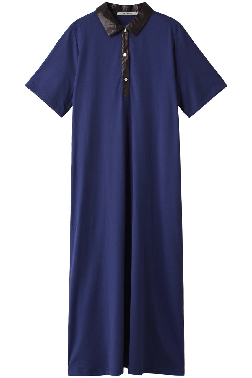 MIDIUMISOLID woven switching polo OP ワンピース (navy, F) ミディウミソリッド ELLE SHOP MIDIUMISOLID woven switching polo OP ワンピース (navy, F) ミディウミソリッド ELLE SHOP