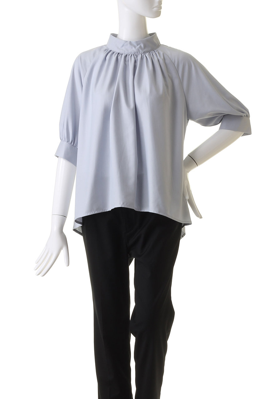 MIDIUMISOLID(ミディウミソリッド)｜hi-neck gathered blouse ブラウス 