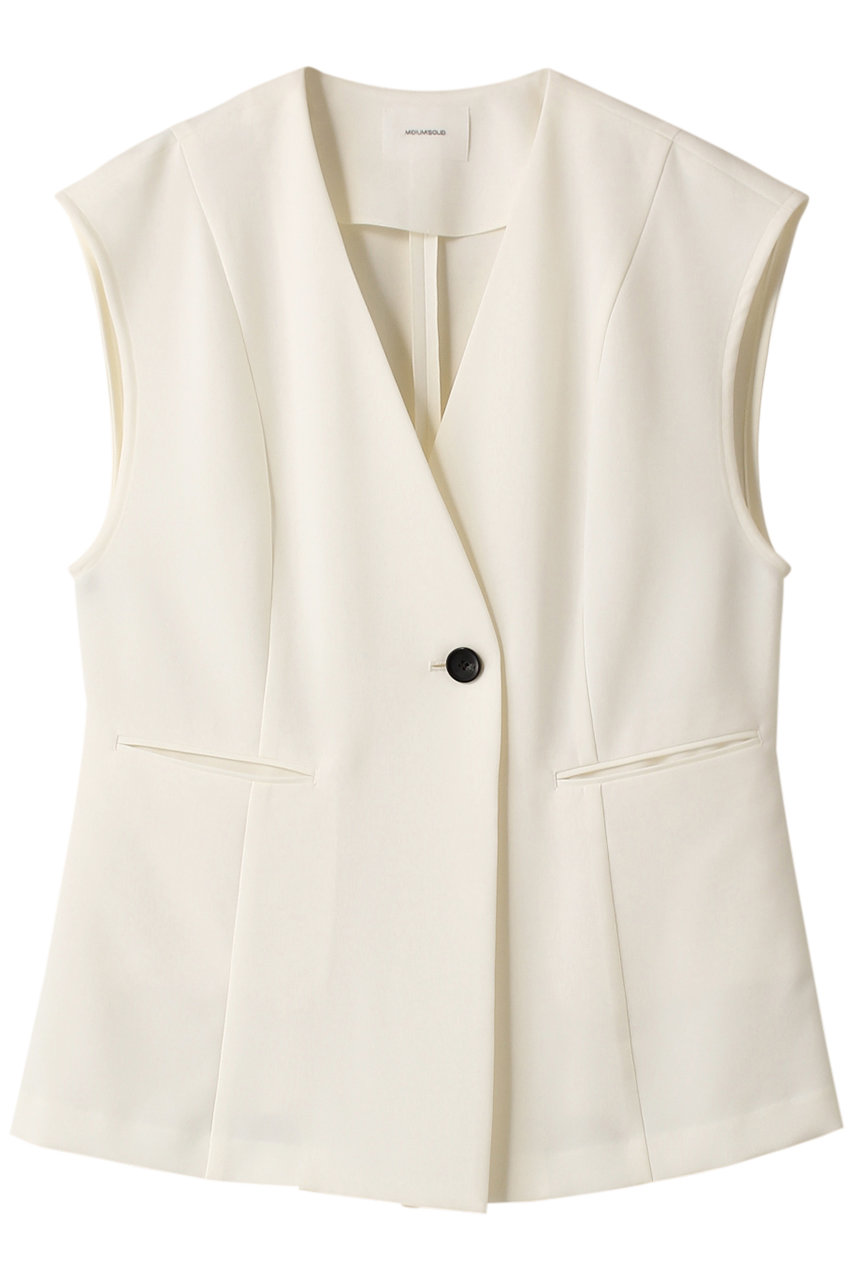 ミディウミソリッド/MIDIUMISOLIDのno collar vest ベスト(ivory/3-132175)