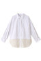 sheer switching w cuffs shirt シャツ ミディウミソリッド/MIDIUMISOLID off white