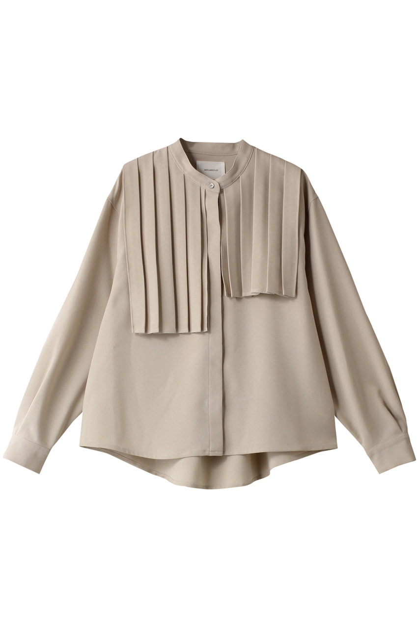 ミディウミソリッド/MIDIUMISOLIDのfront pleats asymmetry shirt シャツ(beige/3-132173)