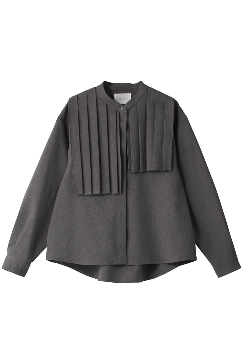 ミディウミソリッド/MIDIUMISOLIDのfront pleats asymmetry shirt シャツ(l.gray/3-132173)