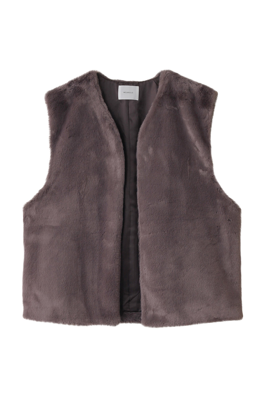 ミディウミソリッド/MIDIUMISOLIDのfur vest ベスト(l.gray/3-132179)