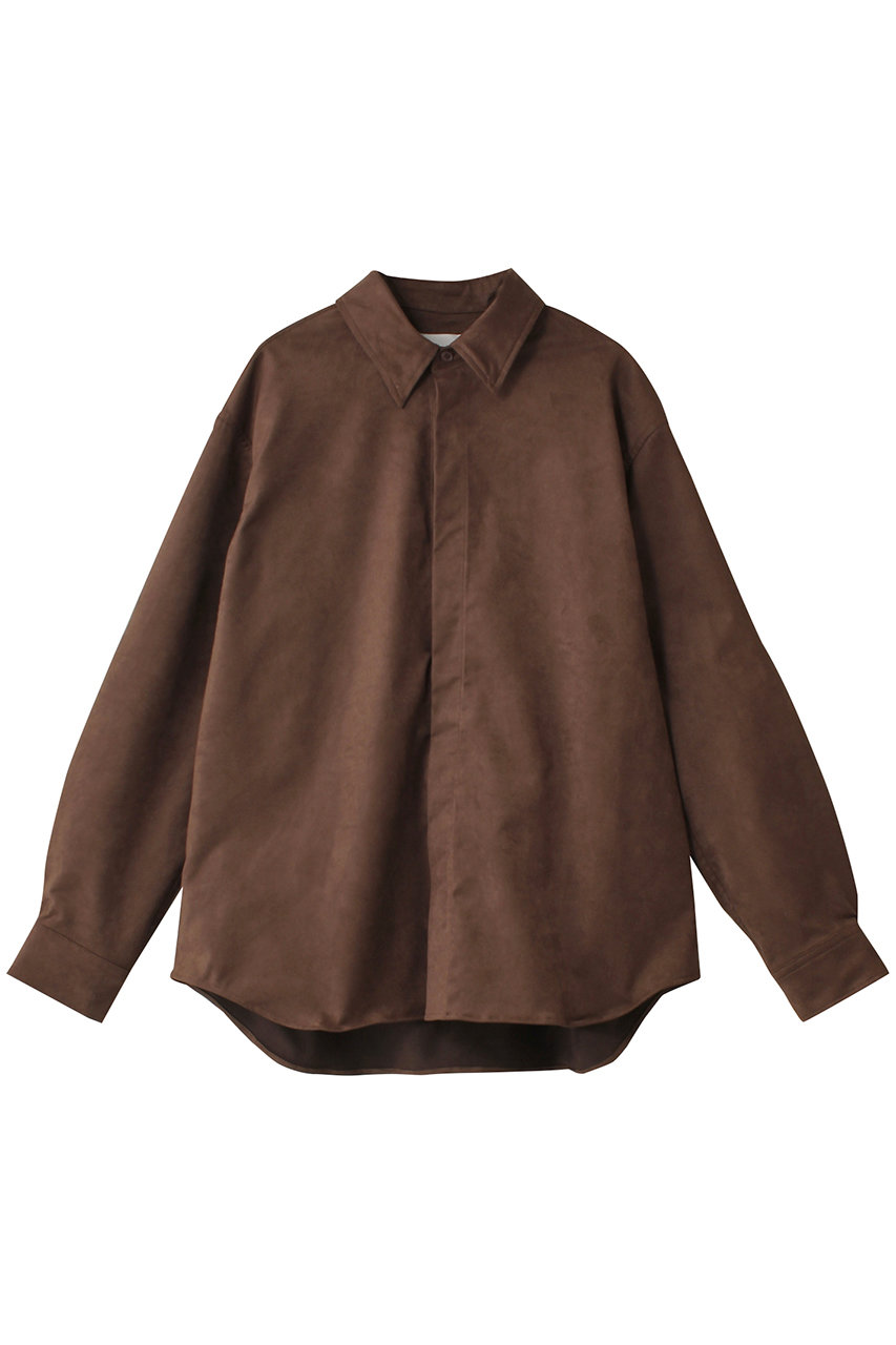 ミディウミソリッド/MIDIUMISOLIDのsuede like shirt シャツ(brown/3-131011)