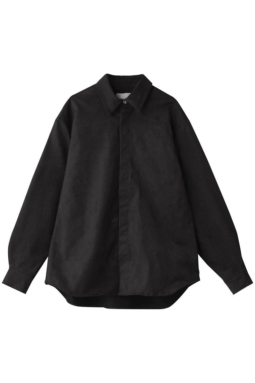 ミディウミソリッド/MIDIUMISOLIDのsuede like shirt シャツ(black/3-131011)