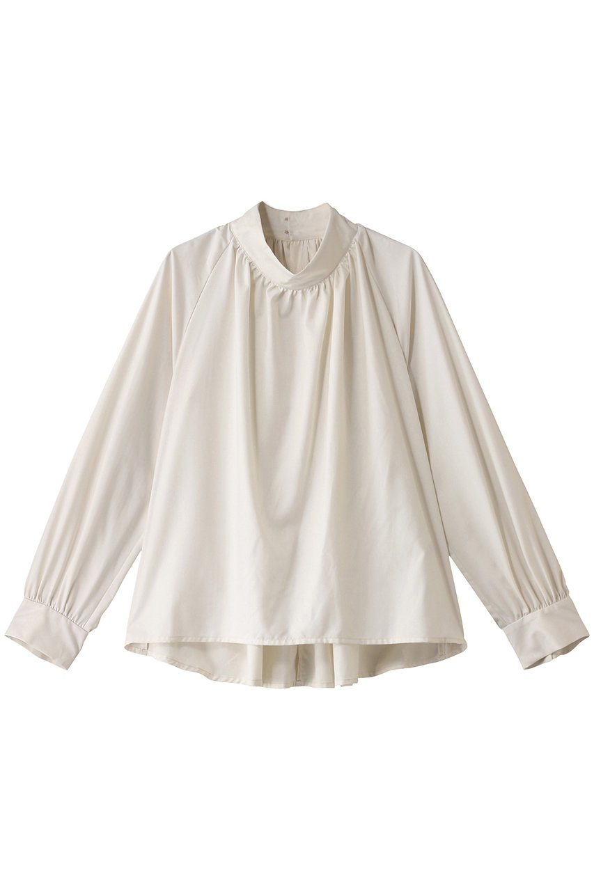 ミディウミソリッド/MIDIUMISOLIDのh/neck gathered blouse.S ブラウス(ivory/4-132187)