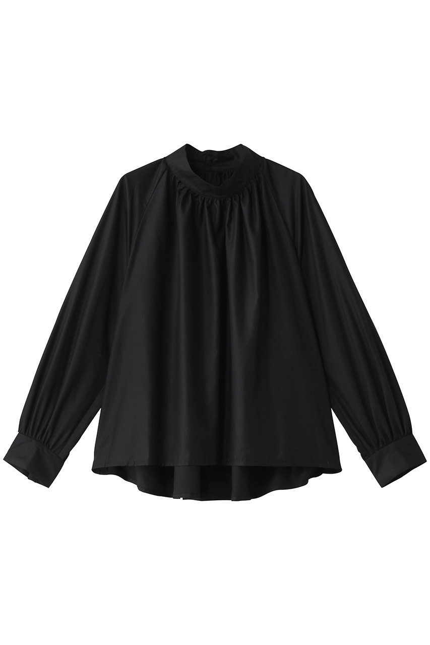 ミディウミソリッド/MIDIUMISOLIDのh/neck gathered blouse.S ブラウス(black/4-132187)