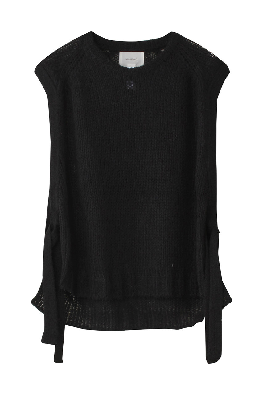 ミディウミソリッド/MIDIUMISOLIDのmohair side ribbon vest.R ベスト(black/4-122123)