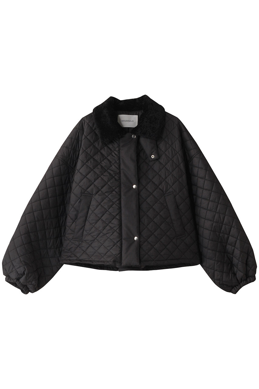 ミディウミソリッド/MIDIUMISOLIDのboa collar quilting CT.R コート(black/4-172081)