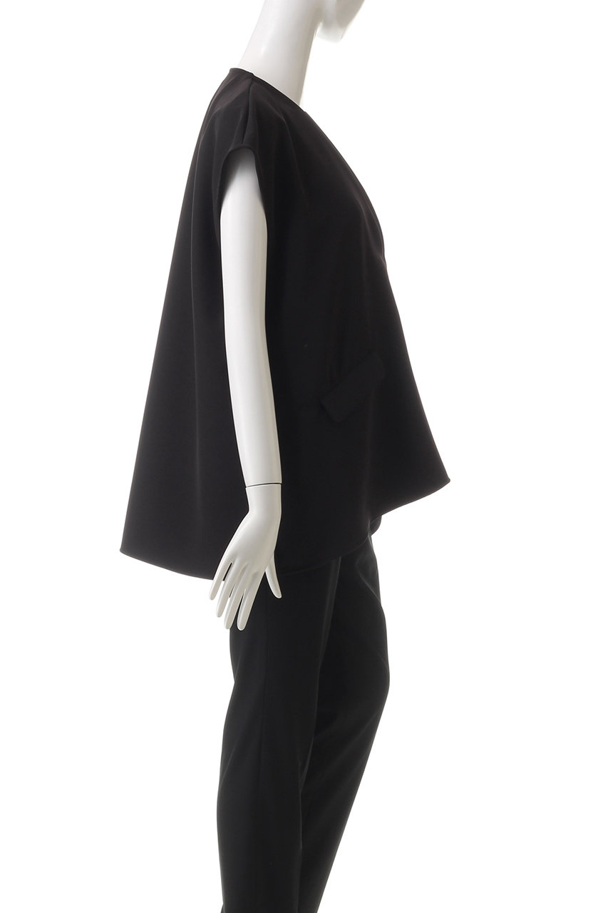 MIDIUMISOLID for Ladies Vネックノースリーブプルオーバー