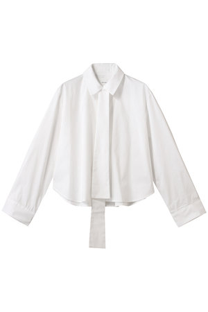 ミディウミソリッド/MIDIUMISOLIDのtie neck shirt.M シャツ(110400/110403)