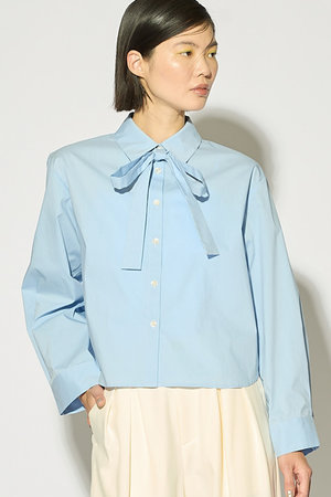 ミディウミソリッド/MIDIUMISOLIDのtie neck shirt.M シャツ(110400/110403)