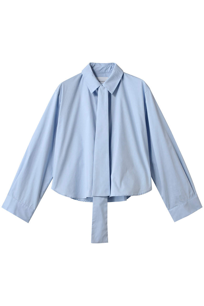 ミディウミソリッド/MIDIUMISOLIDのtie neck shirt.M シャツ(l.blue/1-132195)