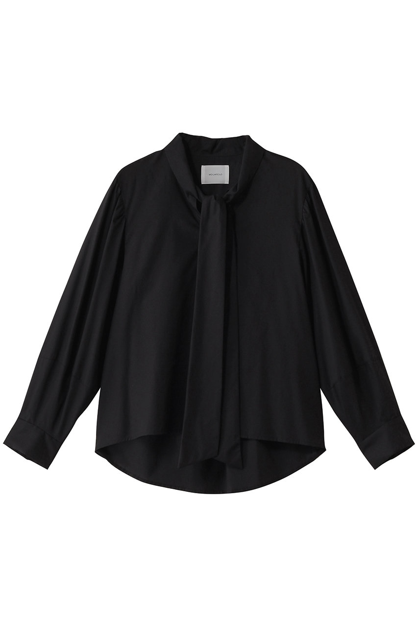 ミディウミソリッド/MIDIUMISOLIDのribbon tie shirt.S シャツ(black/1-132186)