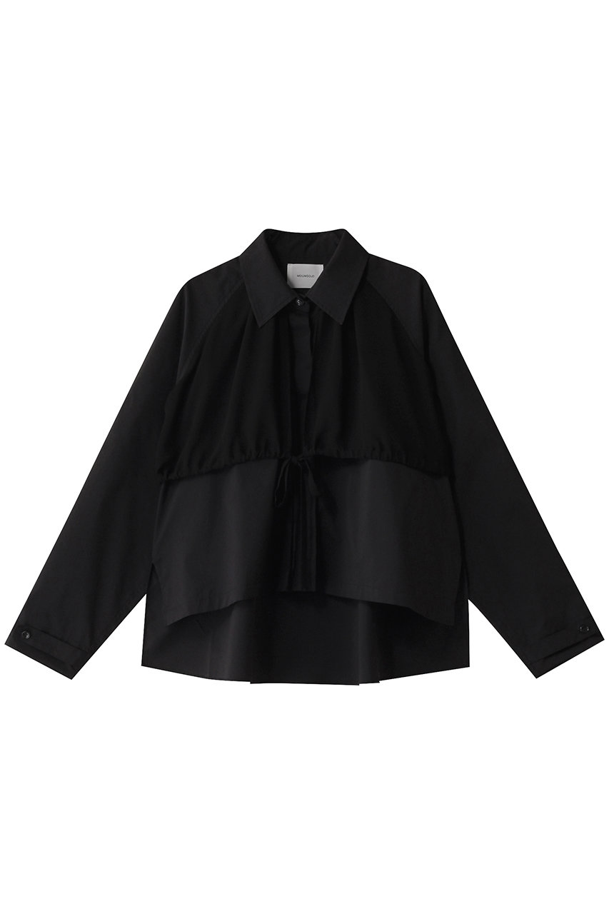 ミディウミソリッド/MIDIUMISOLIDのtrench shirt.M シャツ(black/1-132204)