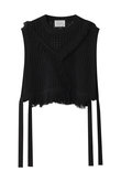 side ribbon fringe mesh vest.S ベスト