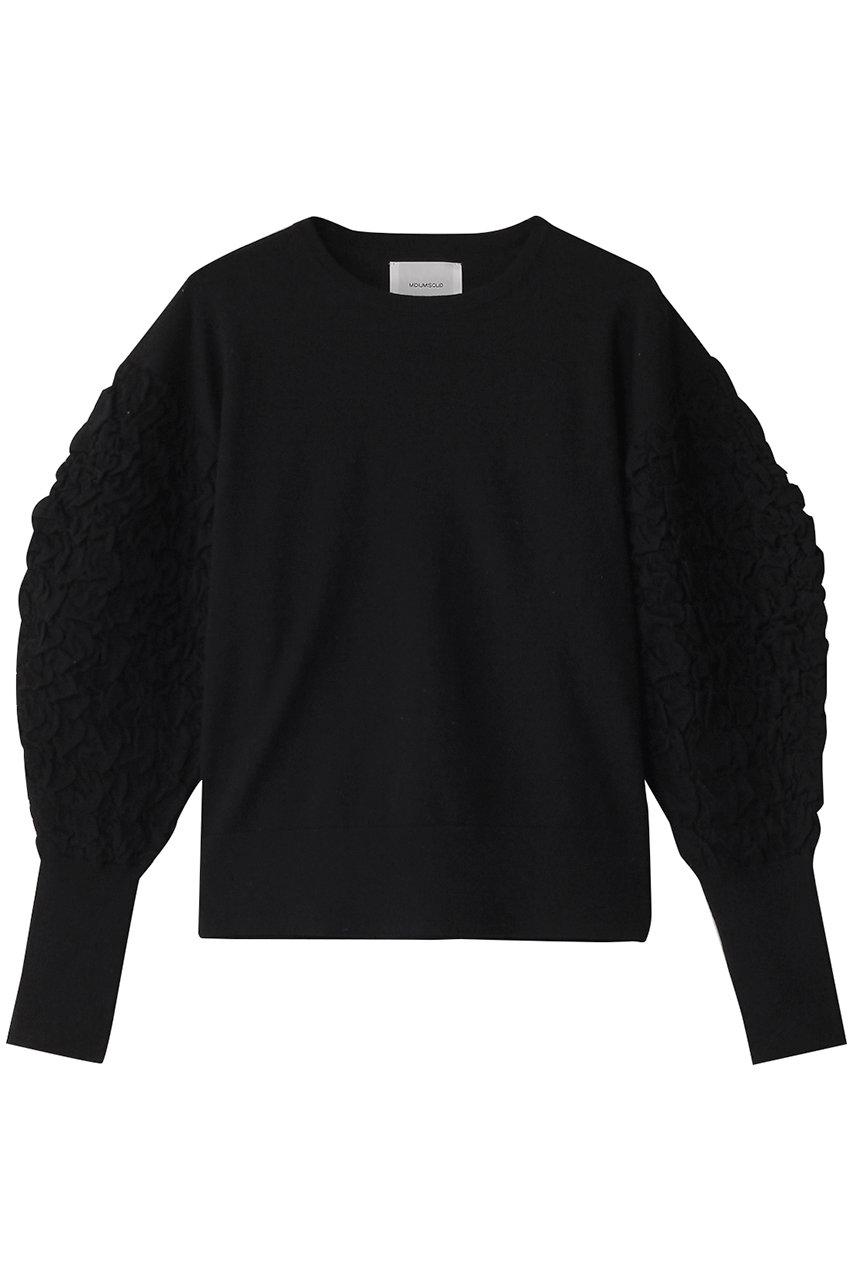 MIDIUMISOLID puff slv jacquard PO.S プルオーバー (black, F) ミディウミソリッド ELLE SHOP MIDIUMISOLID puff slv jacquard PO.S プルオーバー (black, F) ミディウミソリッド ELLE SHOP