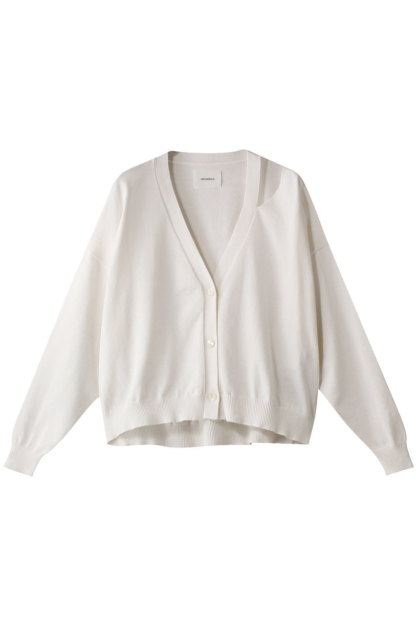 MIDIUMISOLID cut out neck wide C/D.S カーディガン (off white, F) ミディウミソリッド ELLE SHOP MIDIUMISOLID cut out neck wide C/D.S カーディガン (off white, F) ミディウミソリッド ELLE SHOP