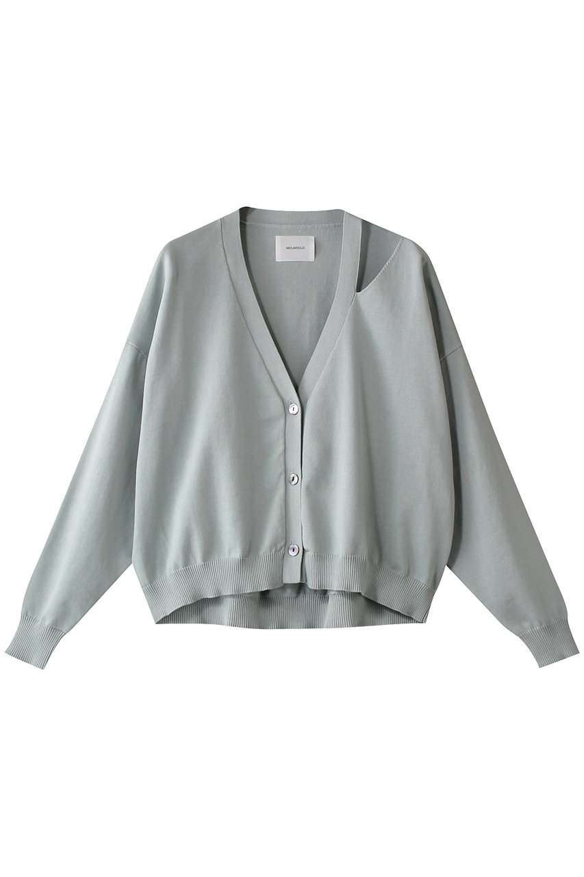 MIDIUMISOLID cut out neck wide C/D.S カーディガン (l.blue, F) ミディウミソリッド ELLE SHOP MIDIUMISOLID cut out neck wide C/D.S カーディガン (l.blue, F) ミディウミソリッド ELLE SHOP