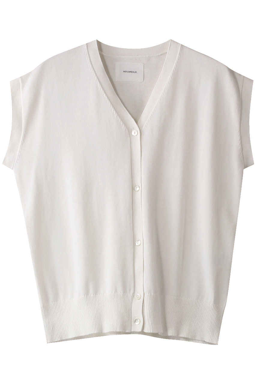 MIDIUMISOLID N/S V neck C/D.S カーディガン (off white, F) ミディウミソリッド ELLE SHOP MIDIUMISOLID N/S V neck C/D.S カーディガン (off white, F) ミディウミソリッド ELLE SHOP