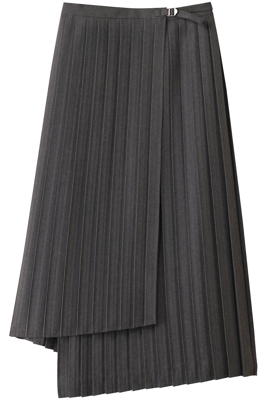 ミディウミソリッド/MIDIUMISOLIDのasymmetry hem wrap  pleats SK.S スカート(c.gray/1-162174)