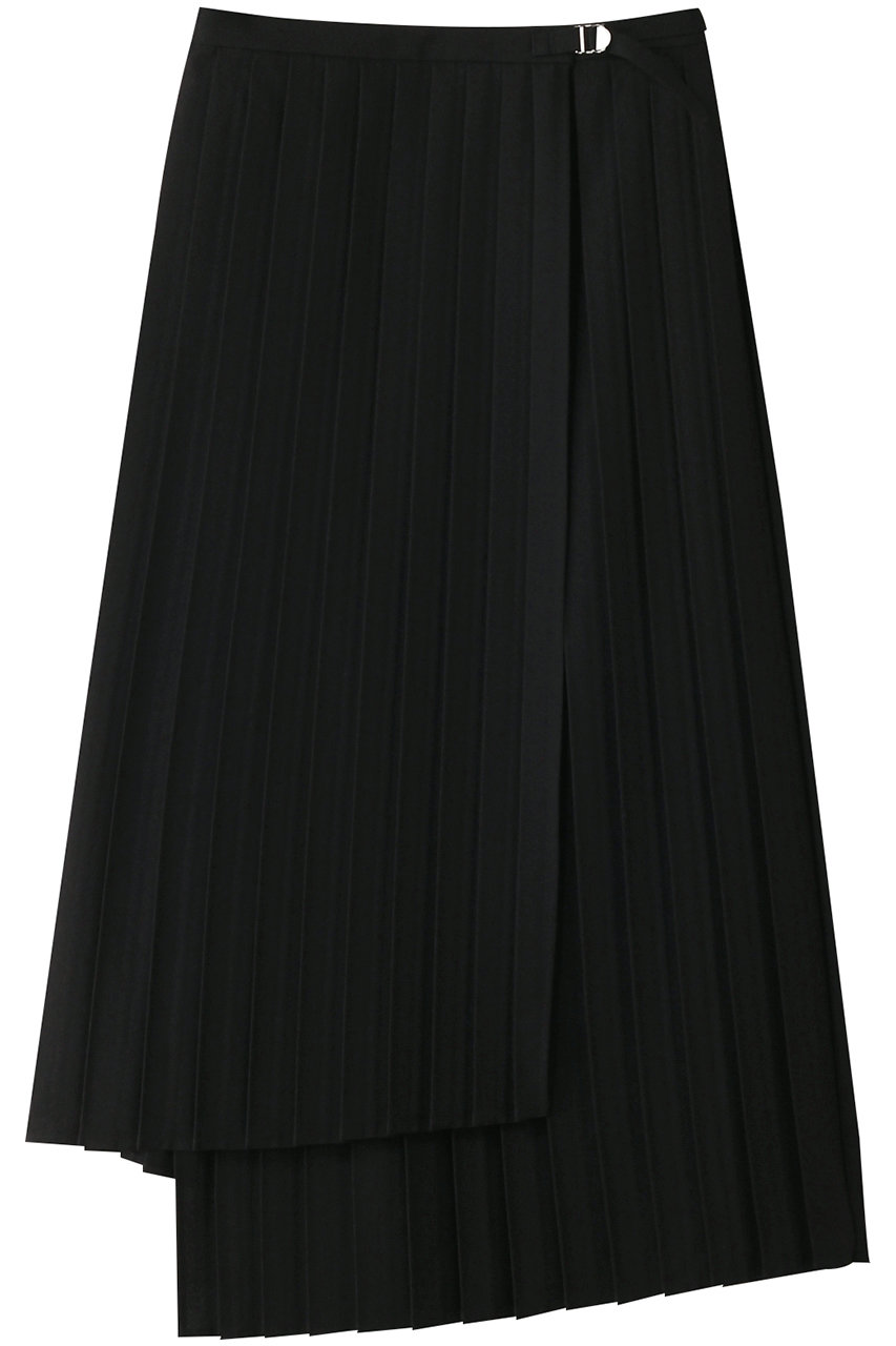 ミディウミソリッド/MIDIUMISOLIDのasymmetry hem wrap  pleats SK.S スカート(black/1-162174)