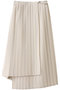 asymmetry hem wrap  pleats SK.S スカート ミディウミソリッド/MIDIUMISOLID ivory