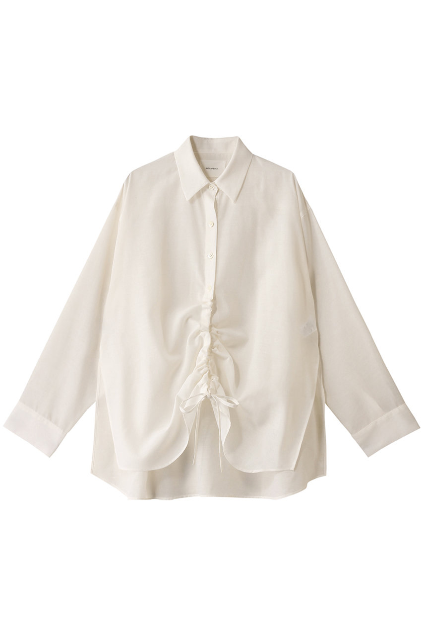 ミディウミソリッド/MIDIUMISOLIDのdrawstring shirt.S シャツ(ivory/1-132203)